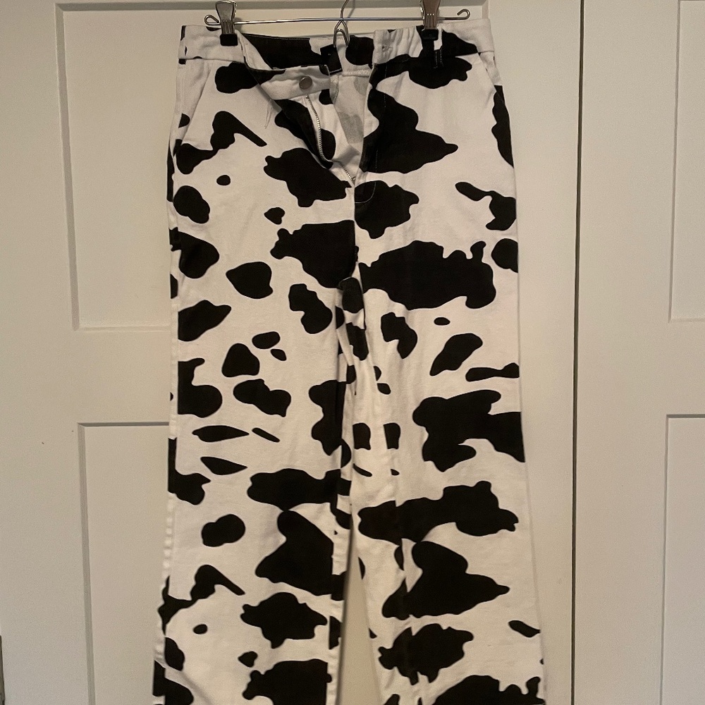 Cow print pants